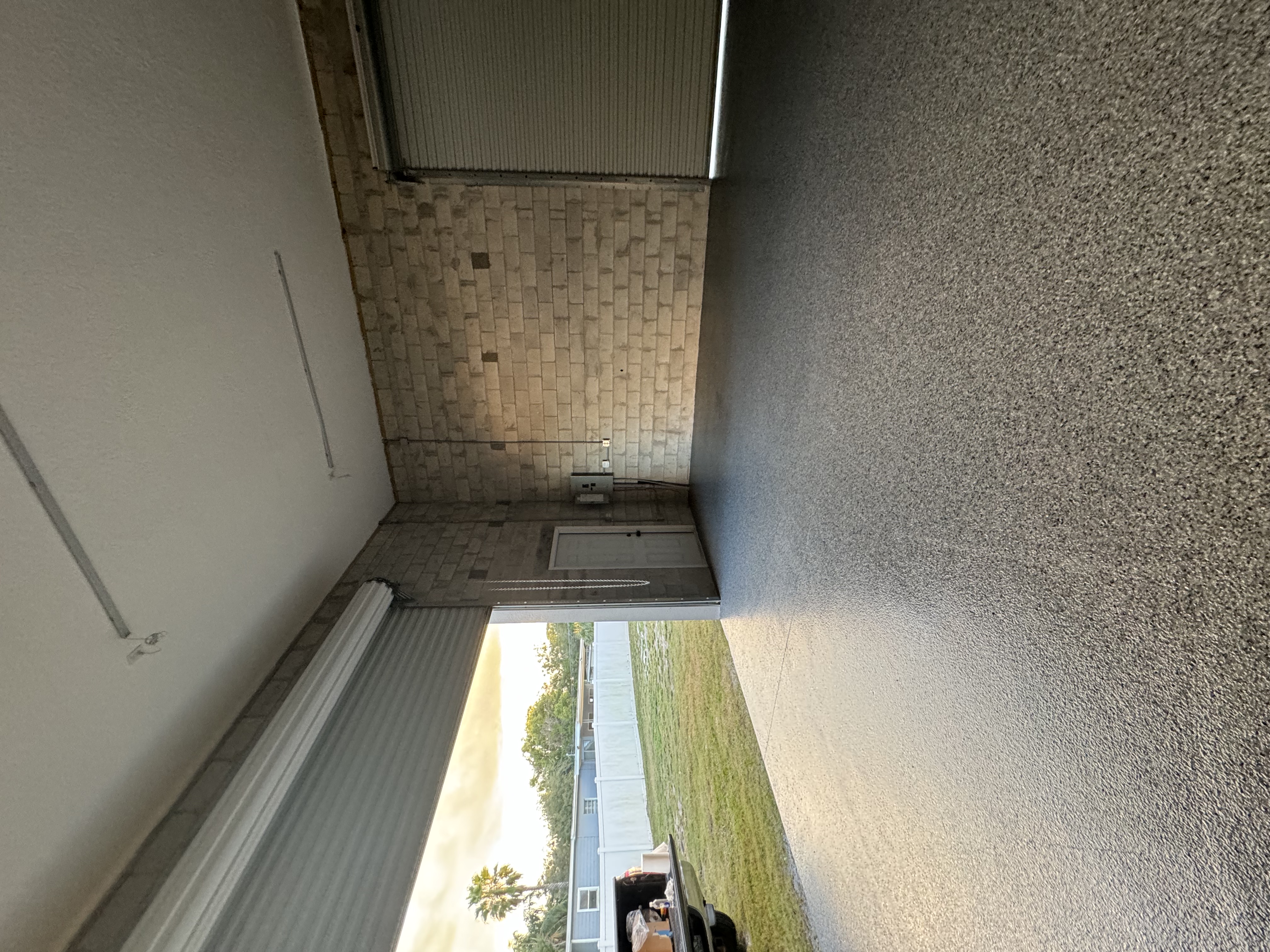 Garage floor after epoxy coating - professional finish