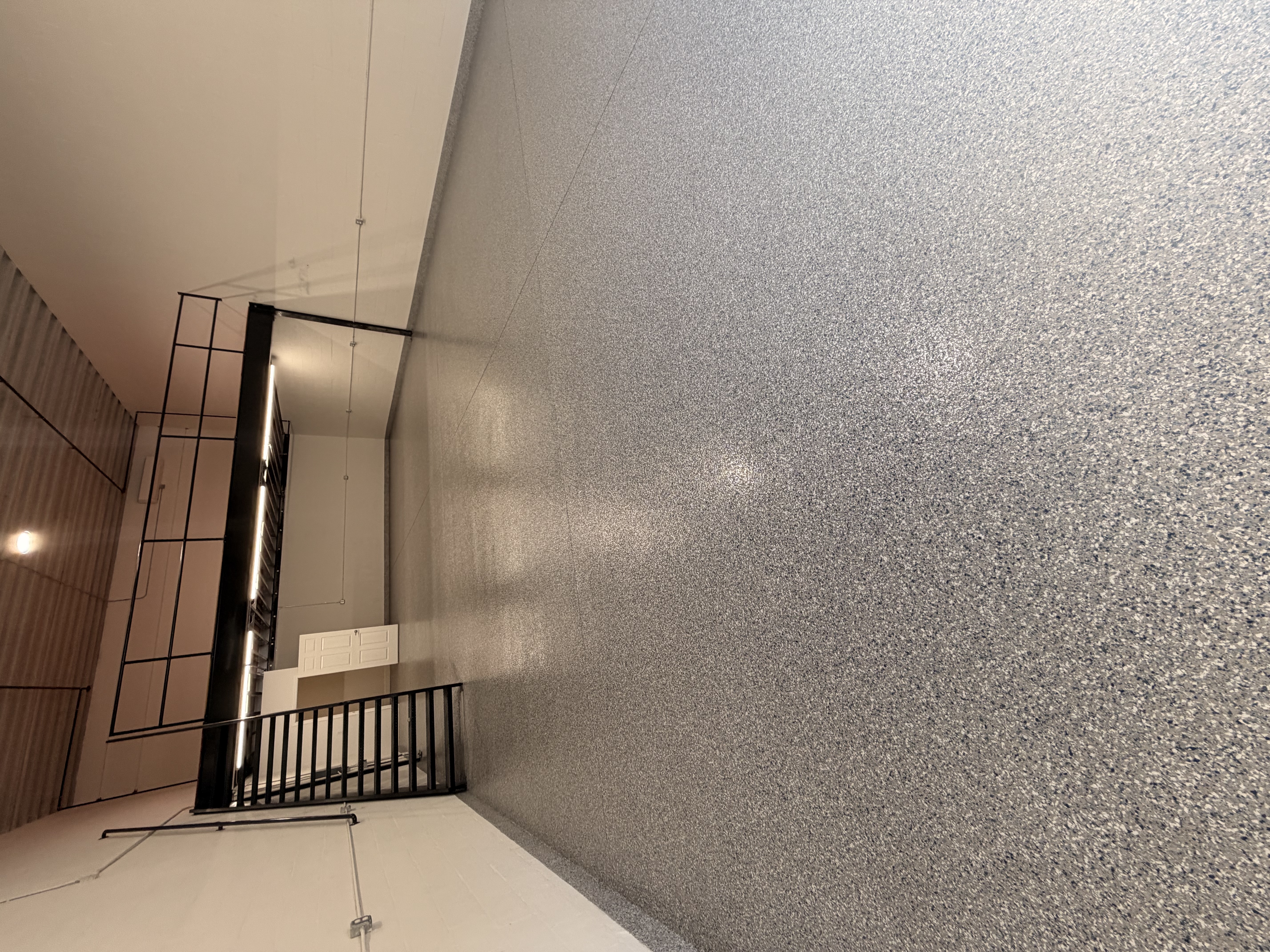 Commercial warehouse with flake epoxy floor