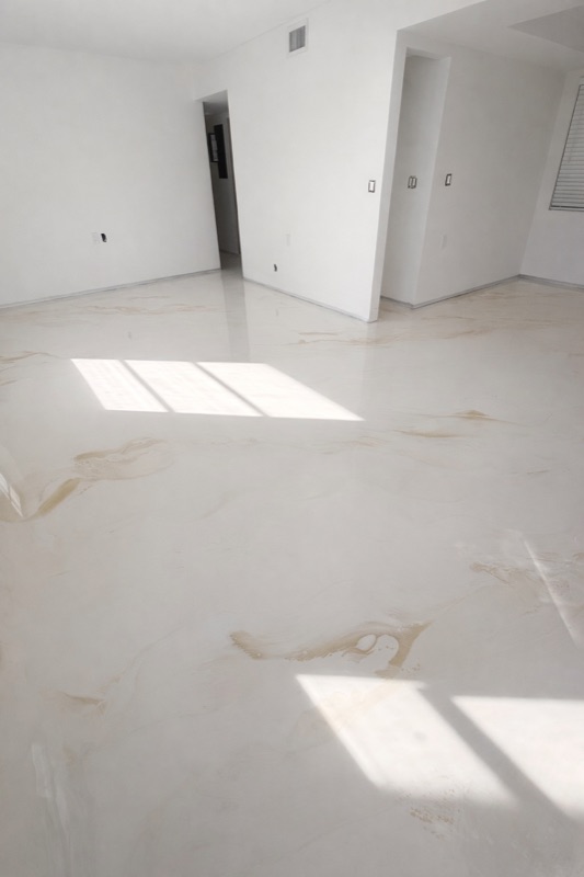 White marble metallic floor